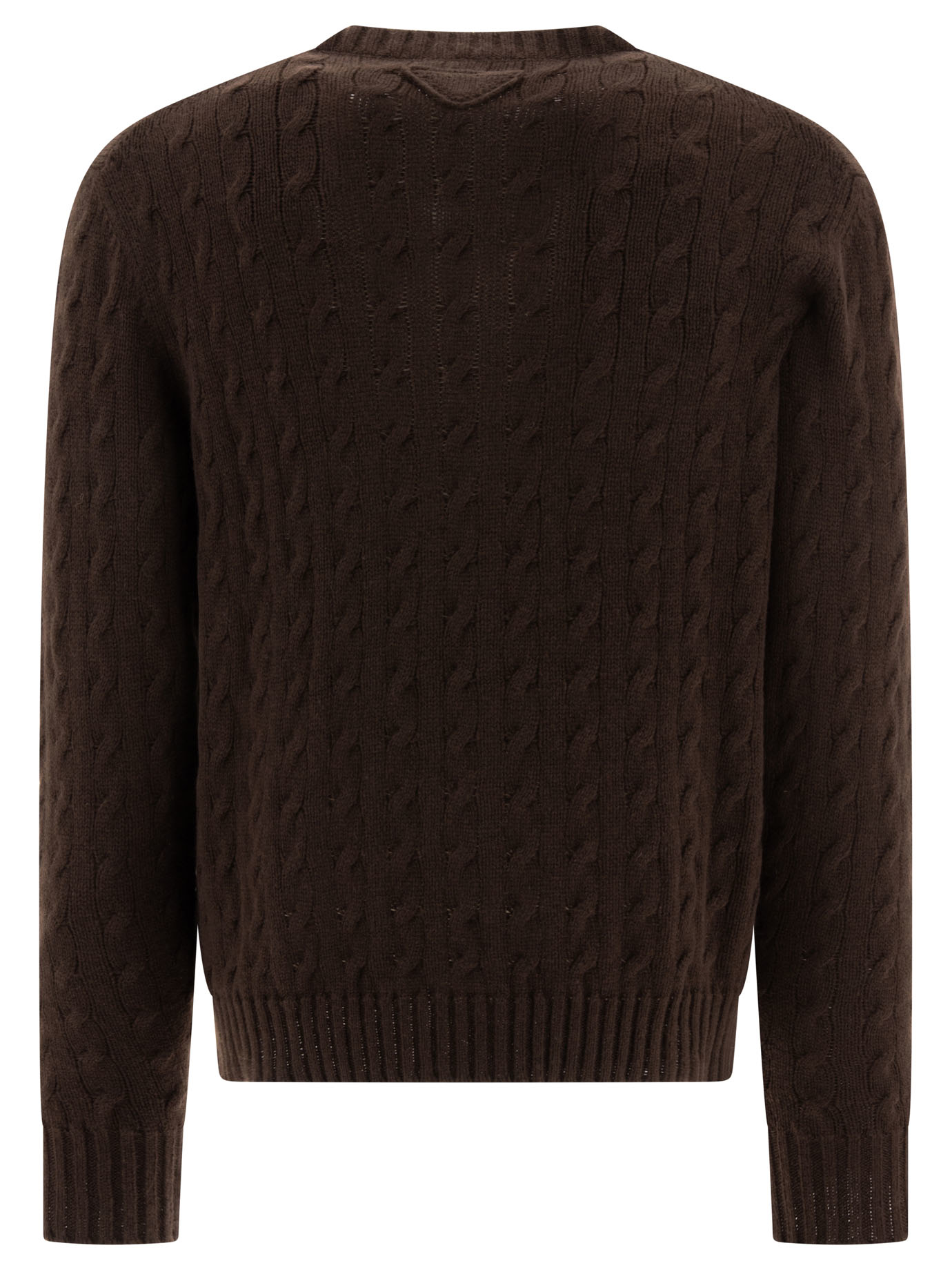 PRADA Brown Cable-knit sweater